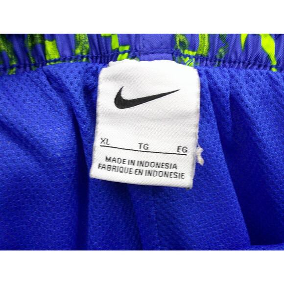 Nike Swim Trunks Shorts Mens XL Blue Green Swoosh Graphic Mesh Lined Drawstring - Picture 3 of 7